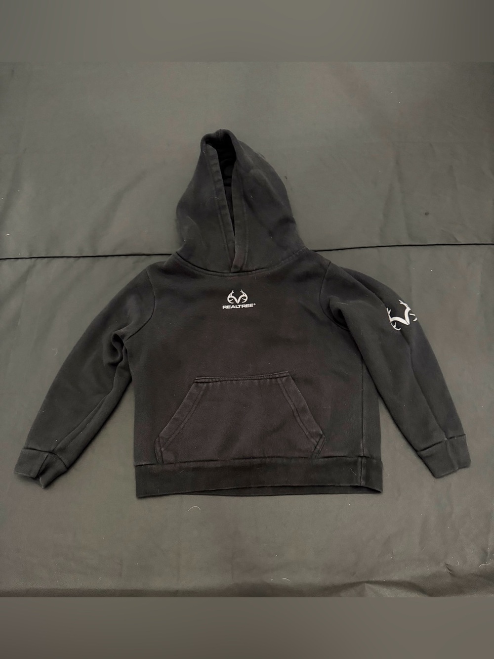 Realtree Black Kids Hoodie with White Logos
